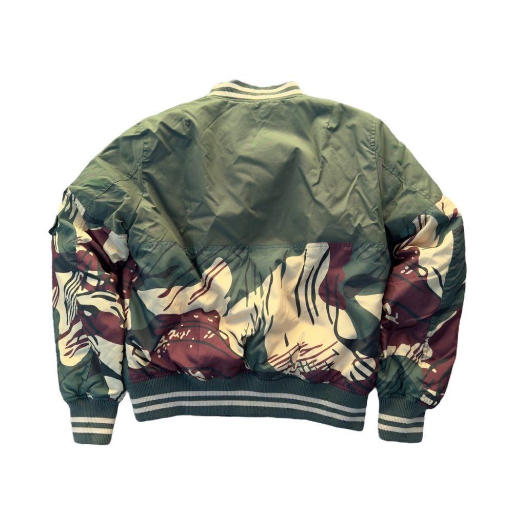 Zero Foxtrout Gear Retro Bomber Jacket "Brush Stroke Camo / Green" Men's XL - Picture 2 of 9